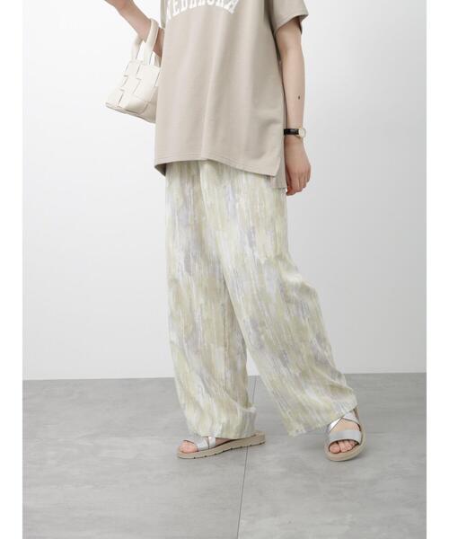 Samansa Mos2 blue（サマンサモスモスブルー）の「水彩幾何学柄イージーパンツ（その他パンツ・レディース・グレー/イエロー/ブルー・F）」の14枚目の写真