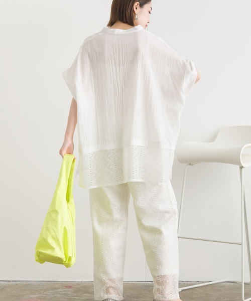 terrace(テラス)の「レースヘムスキッパーブラウス(シャツ/ブラウス・レディース・オフホワイト/ブラック・MEDIUM)」の17枚目の写真