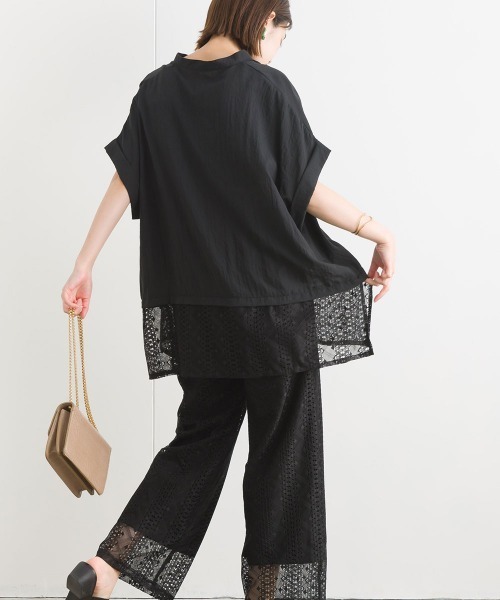 terrace(テラス)の「レースヘムスキッパーブラウス(シャツ/ブラウス・レディース・オフホワイト/ブラック・MEDIUM)」の13枚目の写真