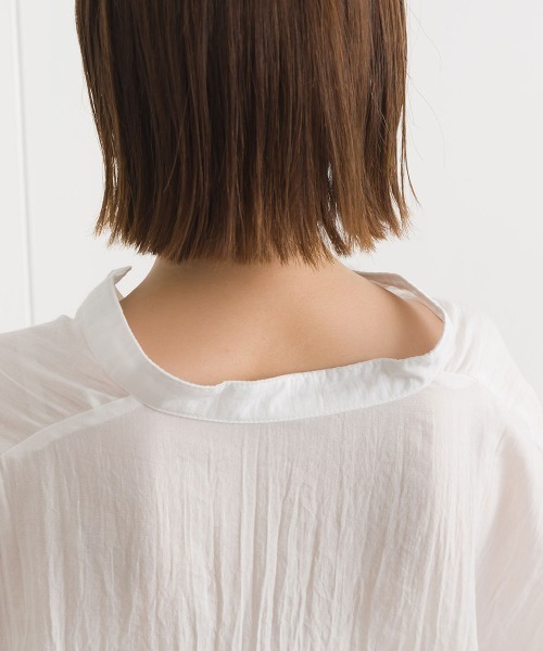terrace(テラス)の「レースヘムスキッパーブラウス(シャツ/ブラウス・レディース・オフホワイト/ブラック・MEDIUM)」の4枚目の写真