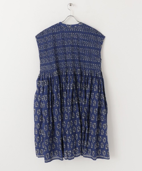 maison de soil（メゾンドソイル）の「『WEB/一部店舗限定』maison de soil　FLOWERBLOCK PRINT DRESS（ワンピース・レディース・ブルー系その他・1）」の3枚目の写真