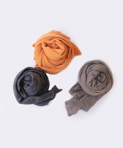 [ KHATA ] NATURAL STOLE / ウールカシミアマフラー