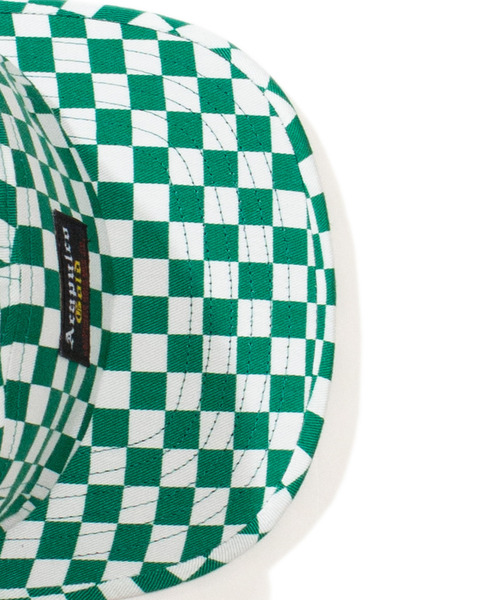 ACAPULCO GOLD(アカプルコゴールド)の「ACAPULCO GOLD / CHECKERBOARD CAMP CAP(キャップ・メンズ・ブラック/グリーン・ONE SIZE)」の9枚目の写真