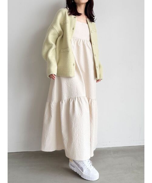 dazzlin(ダズリン)の「【ZOZO限定ITEM】ジャカードキャミワンピース(ワンピース・レディース・オフホワイト/ブラック/ブルー・FREE)」の4枚目の写真