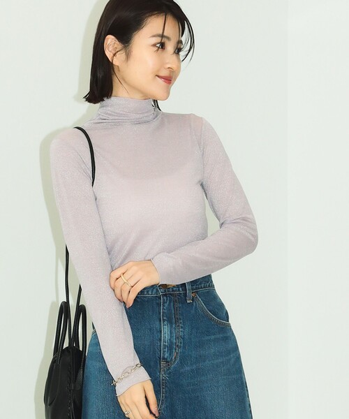 B:MING by BEAMS（ビーミングバイビームス）の「B:MING by BEAMS / ラメ タートルネック プルオーバー（Tシャツ/カットソー・レディース・ブラック/ラベンダー/シルバー・FREE）」の3枚目の写真