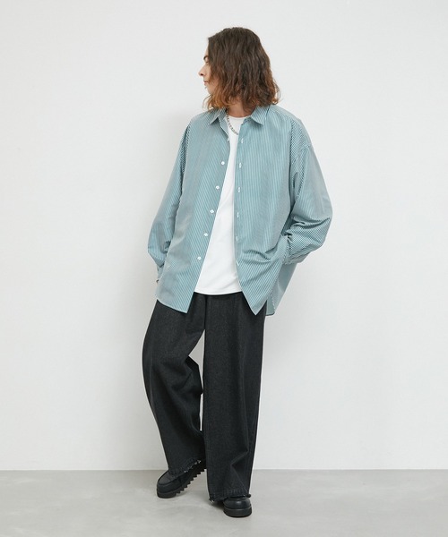 JUNRED（ジュンレッド）の「1タックペインターフリンジワイドデニムパンツ（デニムパンツ・メンズ・ブラック/ブルー系その他4・L/M/S）」の9枚目の写真