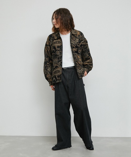 JUNRED（ジュンレッド）の「1タックペインターフリンジワイドデニムパンツ（デニムパンツ・メンズ・ブラック/ブルー系その他4・L/M/S）」の11枚目の写真