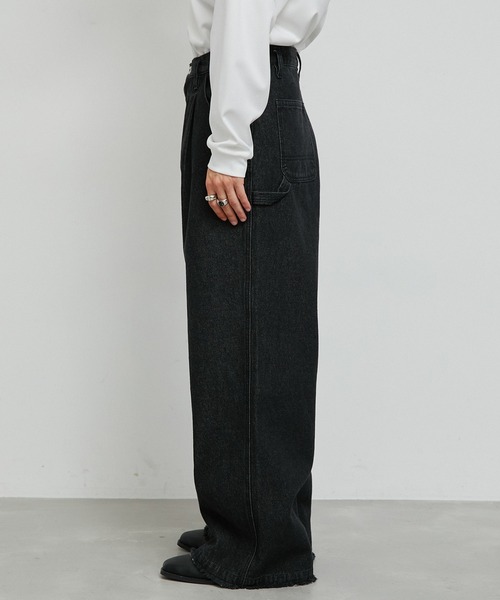 JUNRED（ジュンレッド）の「1タックペインターフリンジワイドデニムパンツ（デニムパンツ・メンズ・ブラック/ブルー系その他4・L/M/S）」の15枚目の写真