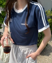 nemne store | ライン入り刺繍リンガーTシャツ(Tシャツ/カットソー)