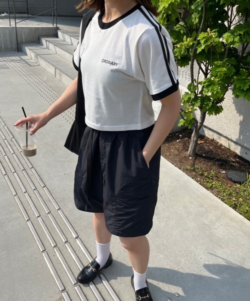 nemne store（ネンネストア）の「ライン入り刺繍リンガーTシャツ（Tシャツ/カットソー・レディース・オフホワイト/ネイビー・フリー）」の11枚目の写真