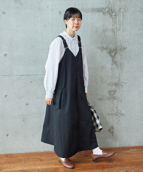 PAR ICI（パーリッシィ）の「コットンナイロンウェザー アーミーワンピース（ジャンパースカート・レディース・ブラック/ベージュ/ネイビー・FREE）」の20枚目の写真
