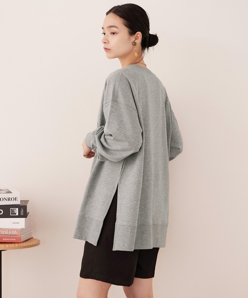 Fashion Letter（ファッションレター）の「【M-5L】ミニ裏毛 サイドスリットトレーナー（スウェット・レディース・チャコールグレー/オフホワイト/ブラック・M～Ｌ/4L～5L/LL～3L）」の21枚目の写真