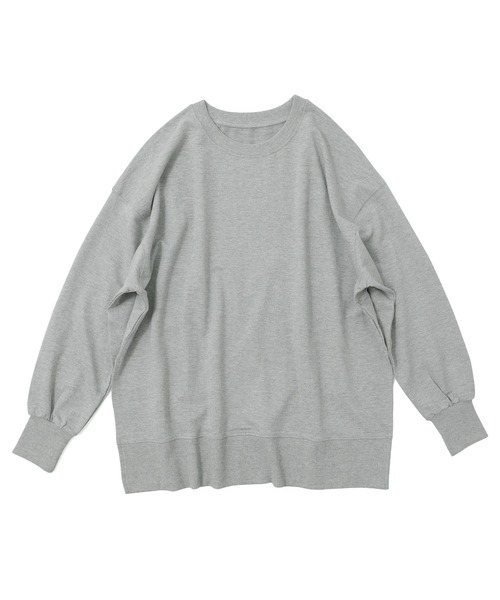 Fashion Letter（ファッションレター）の「【M-5L】ミニ裏毛 サイドスリットトレーナー（スウェット・レディース・チャコールグレー/オフホワイト/ブラック・M～Ｌ/4L～5L/LL～3L）」の19枚目の写真