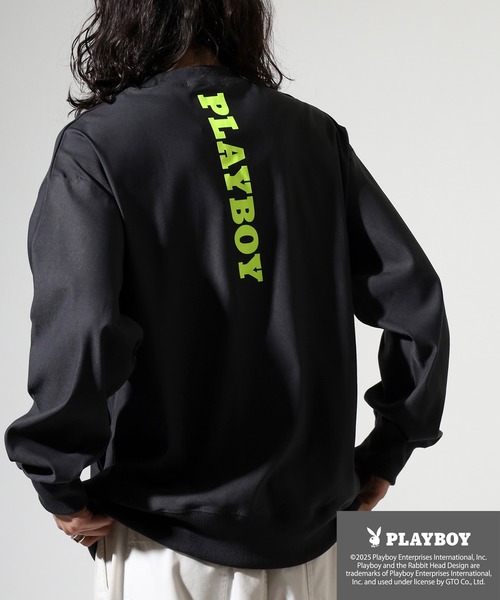 FUNALIVE(ファンアライブ)の「PLAYBOY スーパーストレッチハイネックトップス(Tシャツ/カットソー・メンズ・ブラック系/チャコールグレー・L/XL/M)」の2枚目の写真