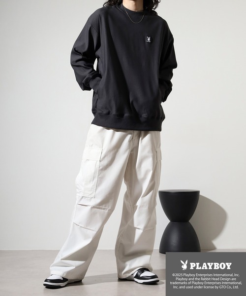 FUNALIVE(ファンアライブ)の「PLAYBOY スーパーストレッチハイネックトップス(Tシャツ/カットソー・メンズ・ブラック系/チャコールグレー・L/XL/M)」の13枚目の写真