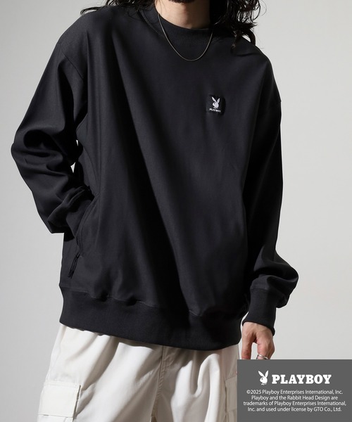 FUNALIVE(ファンアライブ)の「PLAYBOY スーパーストレッチハイネックトップス(Tシャツ/カットソー・メンズ・ブラック系/チャコールグレー・L/XL/M)」の9枚目の写真