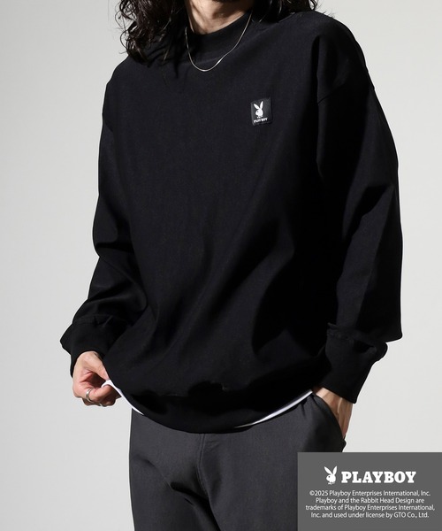 FUNALIVE(ファンアライブ)の「PLAYBOY スーパーストレッチハイネックトップス(Tシャツ/カットソー・メンズ・ブラック系/チャコールグレー・L/XL/M)」の4枚目の写真