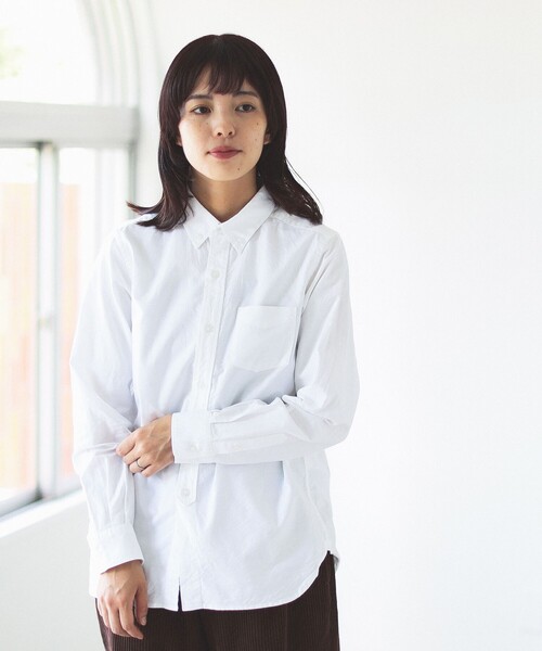 BEAMS BOY(ビームスボーイ)の「オックスフォード ボタンダウンシャツ NEW(シャツ/ブラウス・レディース・ホワイト/サックスブルー・0/1)」の7枚目の写真