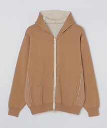 SHIPS | 【SHIPS別注】UNDYED SALLY FOX: ダブルフェイス ジャージー ニットパーカー(パーカー)