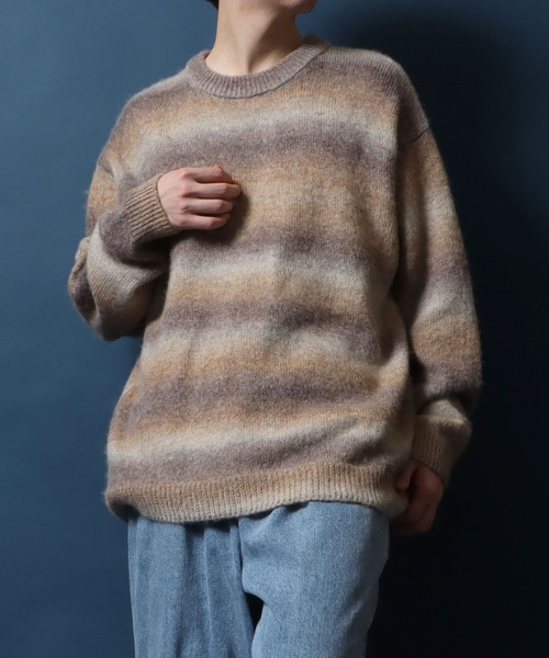ANPAS（アンパス）の「Total Pattern  Shaggy Knit Pullover/総柄 ニット シャギー プルオーバー（ニット/セーター・メンズ・ブラック系その他/グリーン系その他/ブラウン系その他/イエロー系その他/グレー系その他/ブラック系その他2/ホワイト系その他/ベージュ系その他/ブルー系その他2/ブルー系その他/ブルー系その他3/ブルー系その他5/ブラック系その他4/グリーン系その他2/グレー系その他3/グレー系その他2/ブルー系その他4/ブラック系その他3/ベージュ系その他2・M/L/LL）」の21枚目の写真