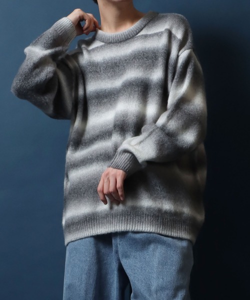 ANPAS（アンパス）の「Total Pattern  Shaggy Knit Pullover/総柄 ニット シャギー プルオーバー（ニット/セーター・メンズ・ブラック系その他/グリーン系その他/ブラウン系その他/イエロー系その他/グレー系その他/ブラック系その他2/ホワイト系その他/ベージュ系その他/ブルー系その他2/ブルー系その他/ブルー系その他3/ブルー系その他5/ブラック系その他4/グリーン系その他2/グレー系その他3/グレー系その他2/ブルー系その他4/ブラック系その他3/ベージュ系その他2・M/L/LL）」の22枚目の写真