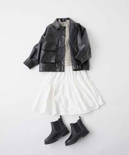 CIAOPANIC TYPY（チャオパニックティピー）の「【KIDS】フェイクレザーブルゾン（ブルゾン・キッズ・ブラック・M/XL/XXL）」の7枚目の写真