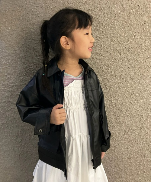 CIAOPANIC TYPY（チャオパニックティピー）の「【KIDS】フェイクレザーブルゾン（ブルゾン・キッズ・ブラック・M/XL/XXL）」の12枚目の写真