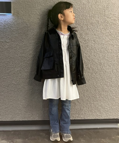 CIAOPANIC TYPY（チャオパニックティピー）の「【KIDS】フェイクレザーブルゾン（ブルゾン・キッズ・ブラック・M/XL/XXL）」の14枚目の写真