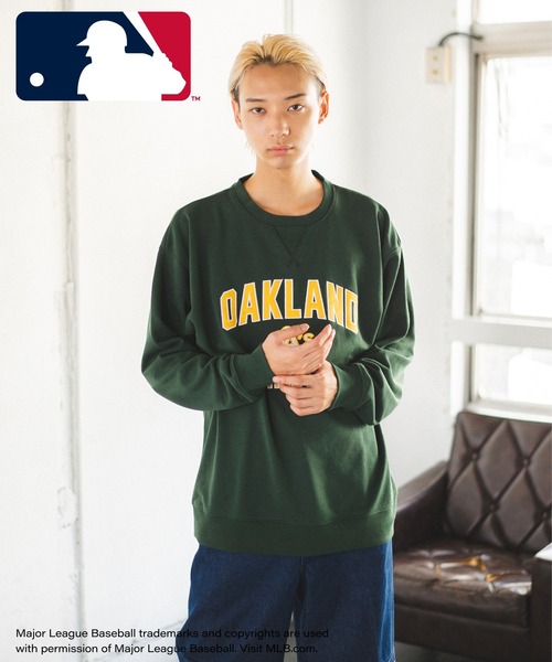 MLB(メジャーリーグベースボール)の「【MLB】ワッペンロゴプルオーバースウェット(スウェット・メンズ・グリーン/オフホワイト/ブラック/グレー/ネイビー・LL/M/L)」の4枚目の写真