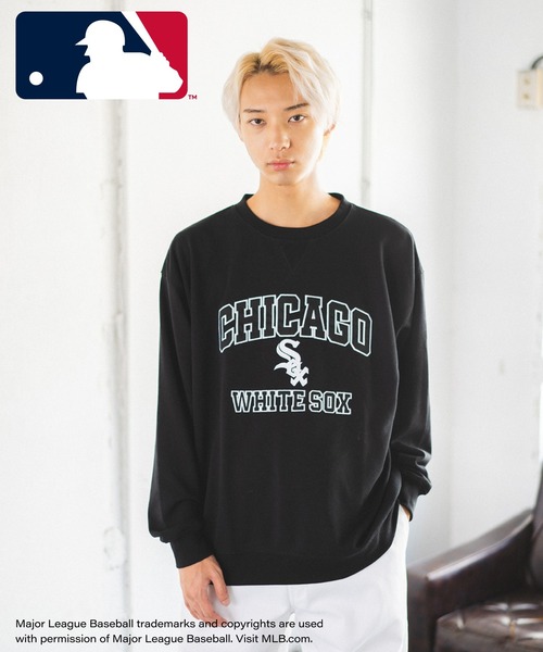 MLB(メジャーリーグベースボール)の「【MLB】ワッペンロゴプルオーバースウェット(スウェット・メンズ・グリーン/オフホワイト/ブラック/グレー/ネイビー・LL/M/L)」の1枚目の写真