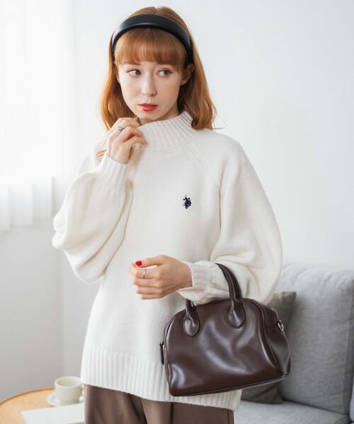 U.S. POLO ASSN.(ユーエスポロアッスン)の「∴WEGO/U.S. POLO ASSN. ハイネックセーター【WEB限定】(ニット/セーター・レディース・ブルー/ライトベージュ/杢グレー/オフホワイト・FREE)」の9枚目の写真
