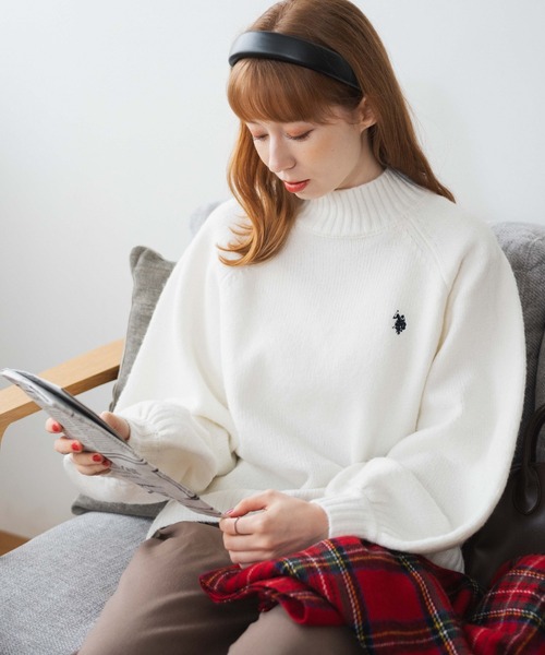 U.S. POLO ASSN.(ユーエスポロアッスン)の「∴WEGO/U.S. POLO ASSN. ハイネックセーター【WEB限定】(ニット/セーター・レディース・ブルー/ライトベージュ/杢グレー/オフホワイト・FREE)」の10枚目の写真