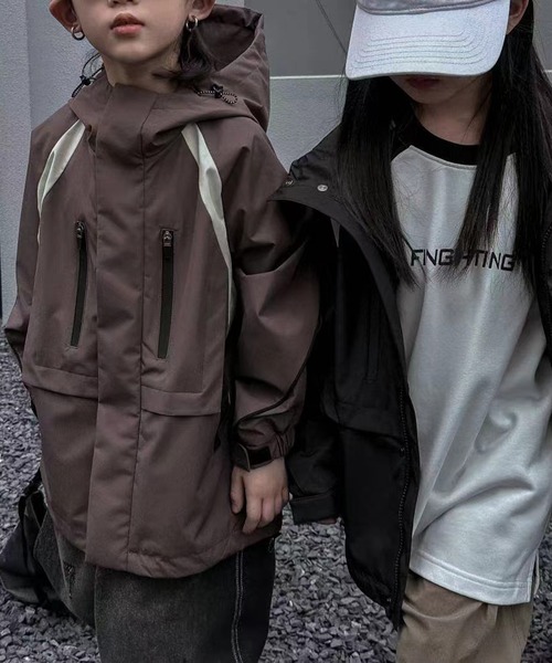 aimoha（アイモハ）の「【aimoha-KIDS-】子供服　マウンテンジャケット（マウンテンパーカー・キッズ・チョコ/ブラック・160/110/150/130/120/140）」の6枚目の写真