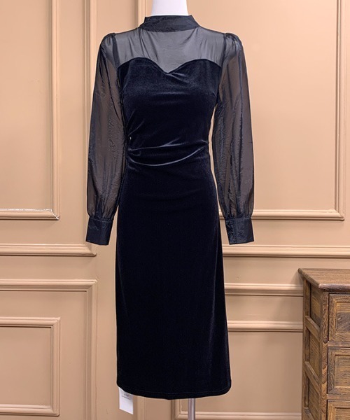 ディオール ブラックベルベットパーティードレス Mサイズ DIOR