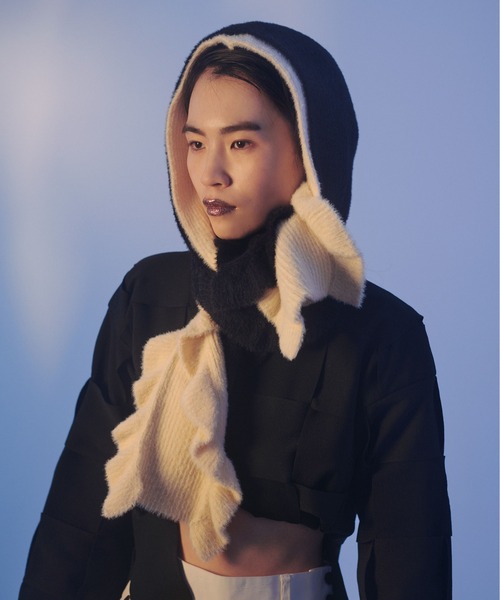 ORIMI シャギーフードマフラー Casselini（キャセリーニ）の「Casselini(キャセリーニ)フリルシャギー