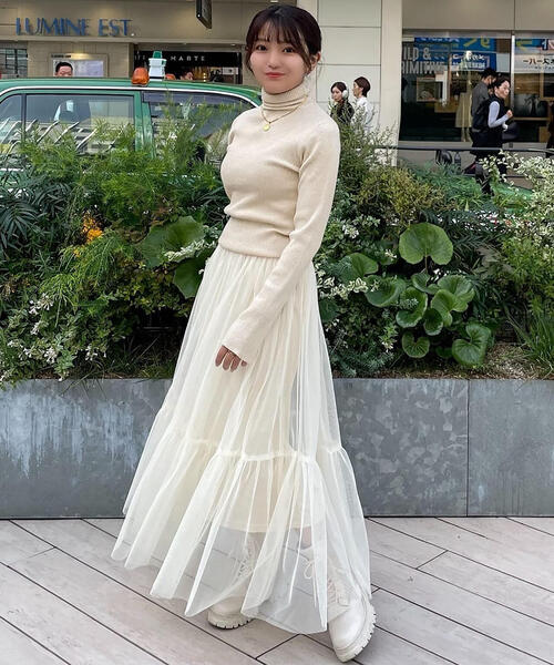 FREE'S MART（フリーズマート）の「◇ローティアードチュールスカート（スカート・レディース・ホワイト/ブラック/ブラウン・MEDIUM/SMALL）」の11枚目の写真