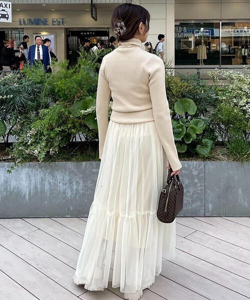 FREE'S MART（フリーズマート）の「◇ローティアードチュールスカート（スカート・レディース・ホワイト/ブラック/ブラウン・MEDIUM/SMALL）」の12枚目の写真