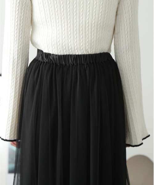 FREE'S MART（フリーズマート）の「◇ローティアードチュールスカート（スカート・レディース・ホワイト/ブラック/ブラウン・MEDIUM/SMALL）」の21枚目の写真