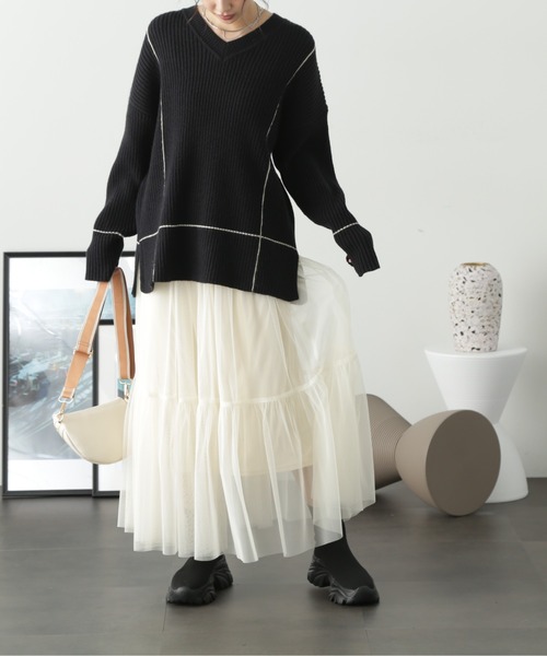 FREE'S MART（フリーズマート）の「◇ローティアードチュールスカート（スカート・レディース・ホワイト/ブラック/ブラウン・MEDIUM/SMALL）」の14枚目の写真
