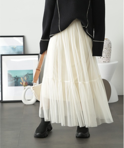 FREE'S MART（フリーズマート）の「◇ローティアードチュールスカート