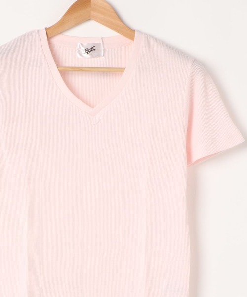 sunny branch(サニーブランチ)の「サーマル半袖VネックTシャツ(Tシャツ/カットソー・レディース・ホワイト/グレー/カーキ/サックスブルー/ネイビー/ブラック/ピンク・LARGE/MEDIUM/X-LARGE)」の7枚目の写真