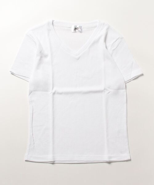 sunny branch(サニーブランチ)の「サーマル半袖VネックTシャツ(Tシャツ/カットソー・レディース・ホワイト/グレー/カーキ/サックスブルー/ネイビー/ブラック/ピンク・LARGE/MEDIUM/X-LARGE)」の21枚目の写真