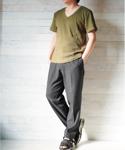 sunny branch(サニーブランチ)の「サーマル半袖VネックTシャツ(Tシャツ/カットソー・レディース・ホワイト/グレー/カーキ/サックスブルー/ネイビー/ブラック/ピンク・LARGE/MEDIUM/X-LARGE)」の18枚目の写真