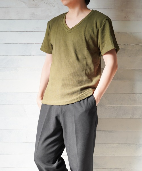sunny branch(サニーブランチ)の「サーマル半袖VネックTシャツ(Tシャツ/カットソー・レディース・ホワイト/グレー/カーキ/サックスブルー/ネイビー/ブラック/ピンク・LARGE/MEDIUM/X-LARGE)」の17枚目の写真