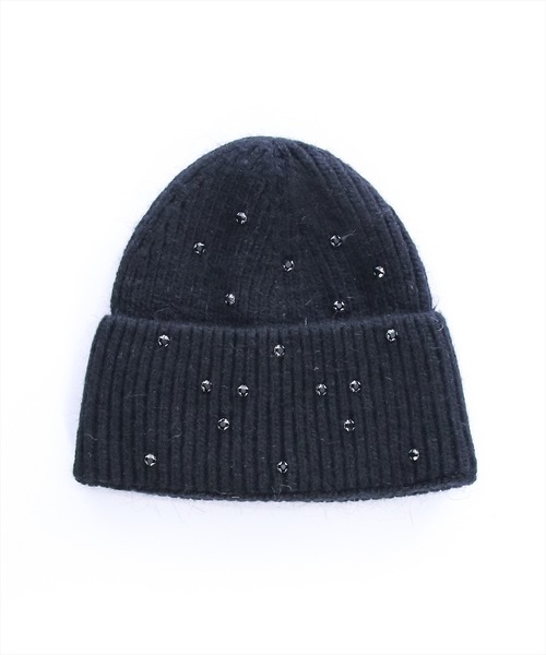 clear（クリア）の「ストーンモヘアニット帽（ニットキャップ/ビーニー・レディース・ブラック/グレー/アイボリー・F）」の4枚目の写真