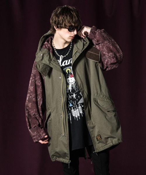 glamb（グラム）の「Paisley Switched Mods Coat / ペイズリースイッチモッズコート（モッズコート・メンズ・ブラック/カーキ・S/M/L）」の9枚目の写真