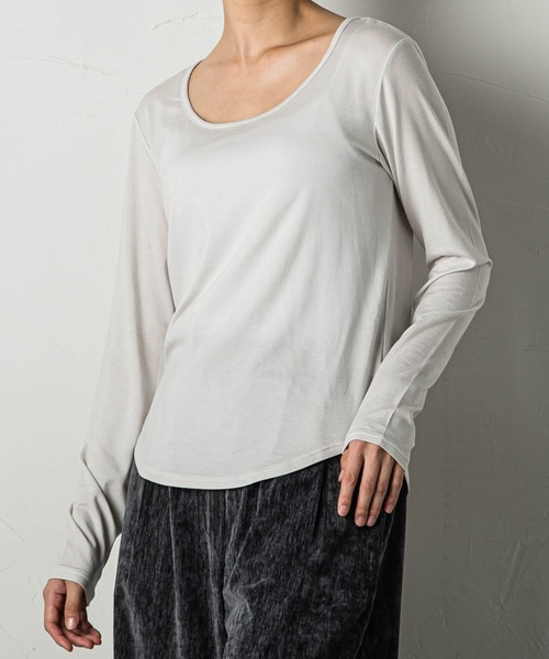 MAYSON GREY（メイソングレイ）の「スキンウェアUネックプルオーバー（Tシャツ/カットソー・レディース・ブラック/グレー・M）」の4枚目の写真