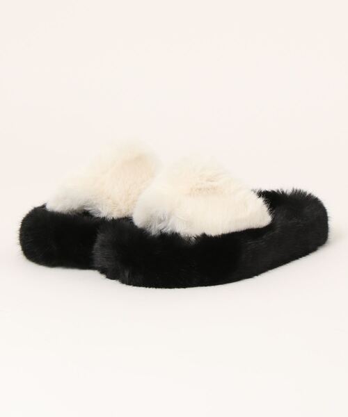 STYLEBLOCK（スタイルブロック）の「ファースリッパサンダル（サンダル・レディース・グリーン/カーキ/ピンク/ベージュ/ブラック・36/37/38/40/41/42/35/39）」の9枚目の写真