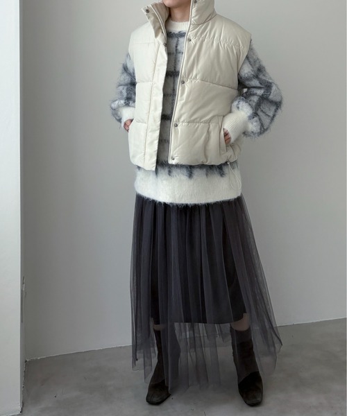 EPIMI E'PIMMY（エピミエピミー）の「【ハンドウォッシャブル】2WAYシャギーチェックカーディガン（カーディガン/ボレロ・レディース・ブラック/オフホワイト/杢グレー・MEDIUM）」の12枚目の写真