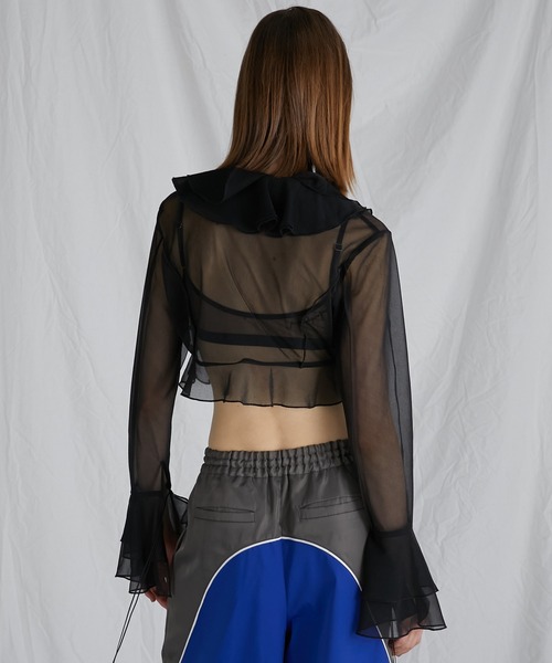 PRANK PROJECT（プランクプロジェクト）の「ラッフルブラウス / Ruffled Blouse（Tシャツ/カットソー・レディース・ベージュ/ブラック・FREE）」の12枚目の写真